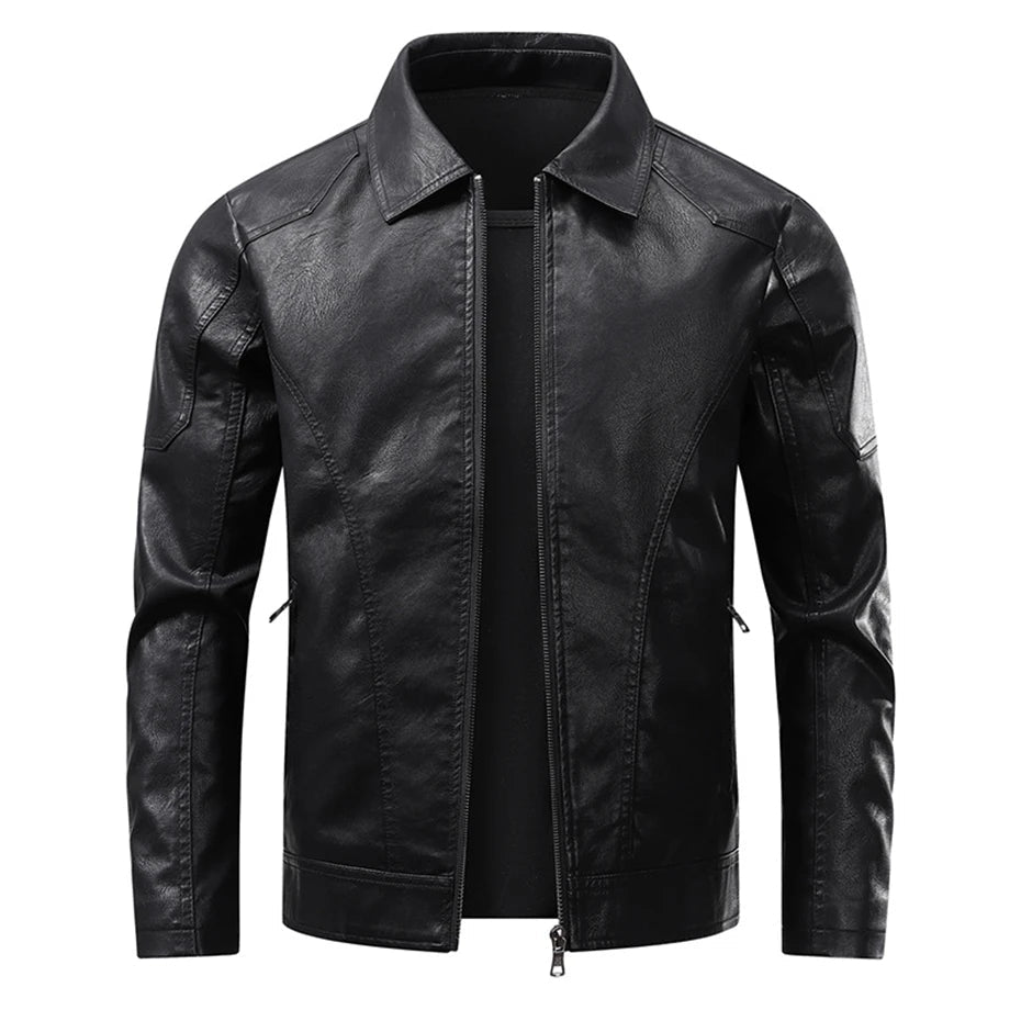 Elegante chaqueta motera de cuero