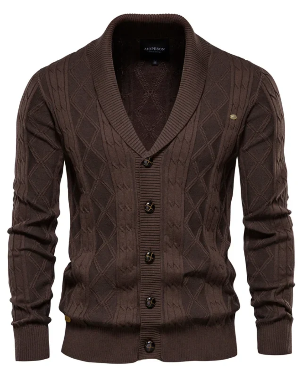 Cárdigan de lujo con botones para hombre