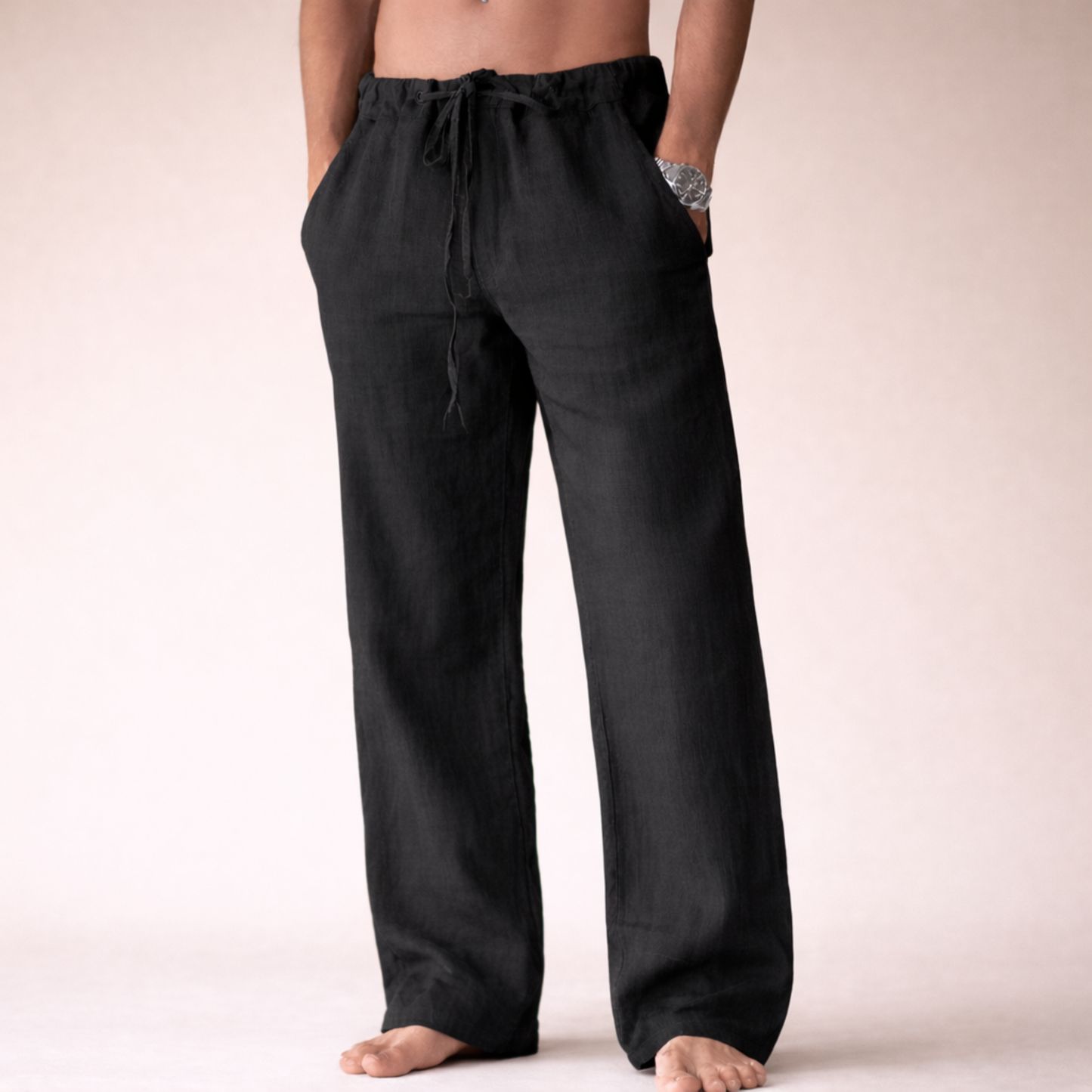 Pantalones informales de lino para hombre