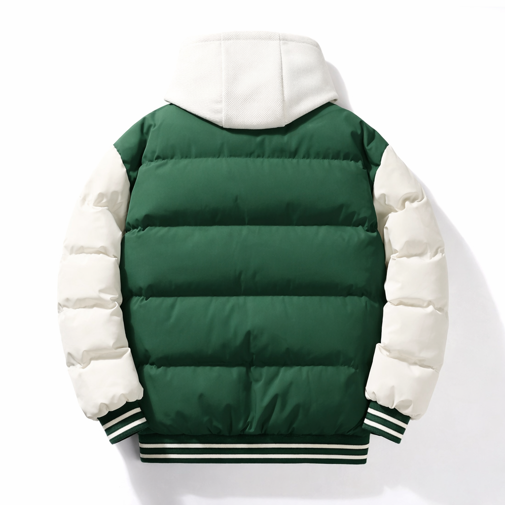 Elegante chaqueta acolchada con capucha