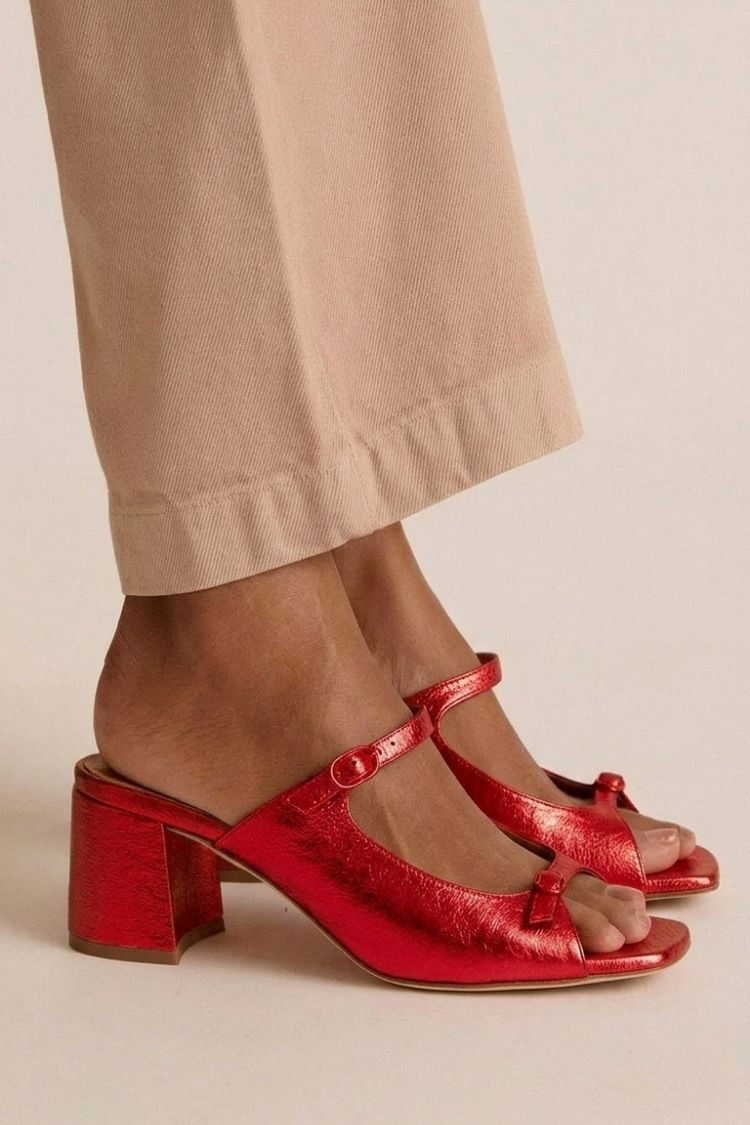 Sonsoles - Tacones Gruesos con Tira Trasera y Puntera en Bloques para Verano