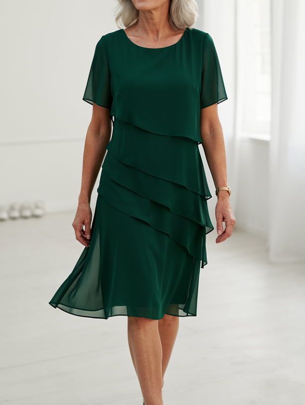 Julia – Vestido Elegante y Fluido con Volantes