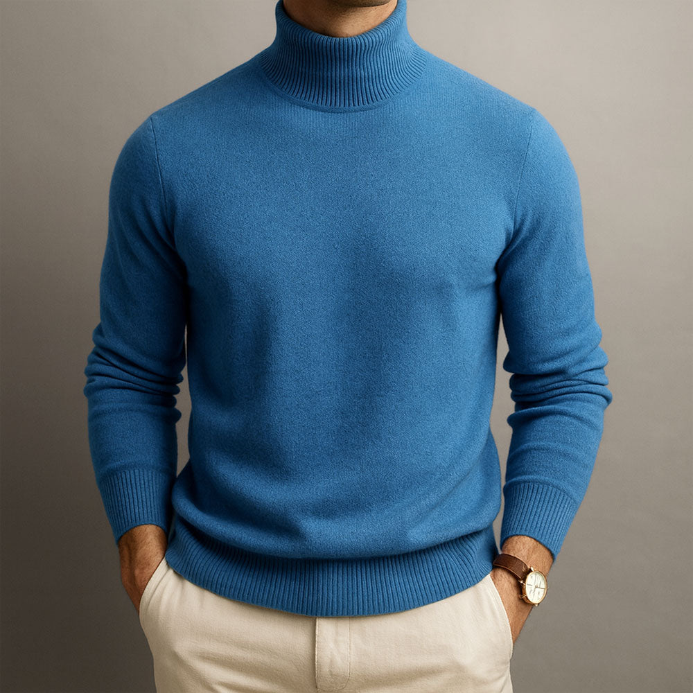 Elegante jersey de cuello alto para hombre