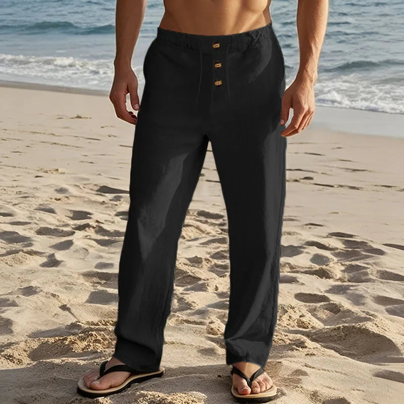 Pantalones de playa elegantes de lino