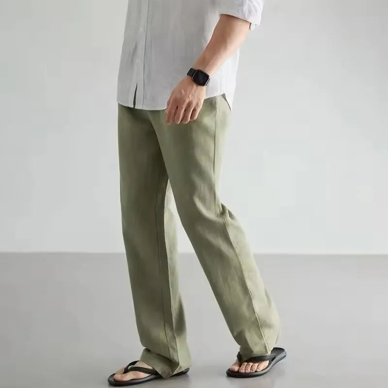 Pantalones elegantes de lino transpirable