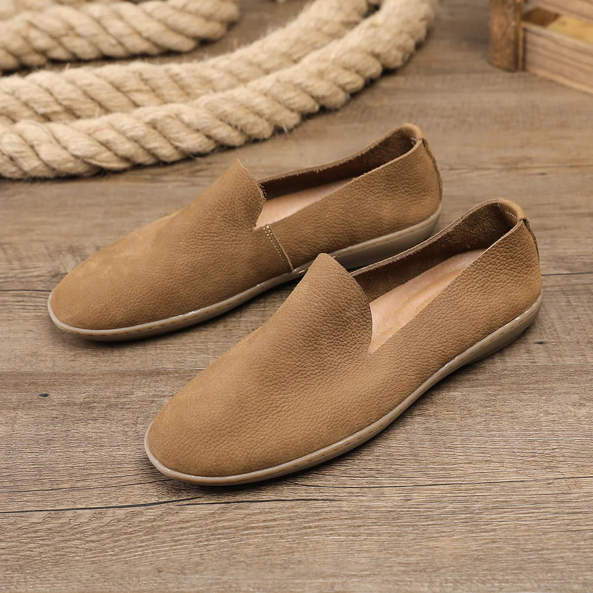 Mocasines de cuero para hombre