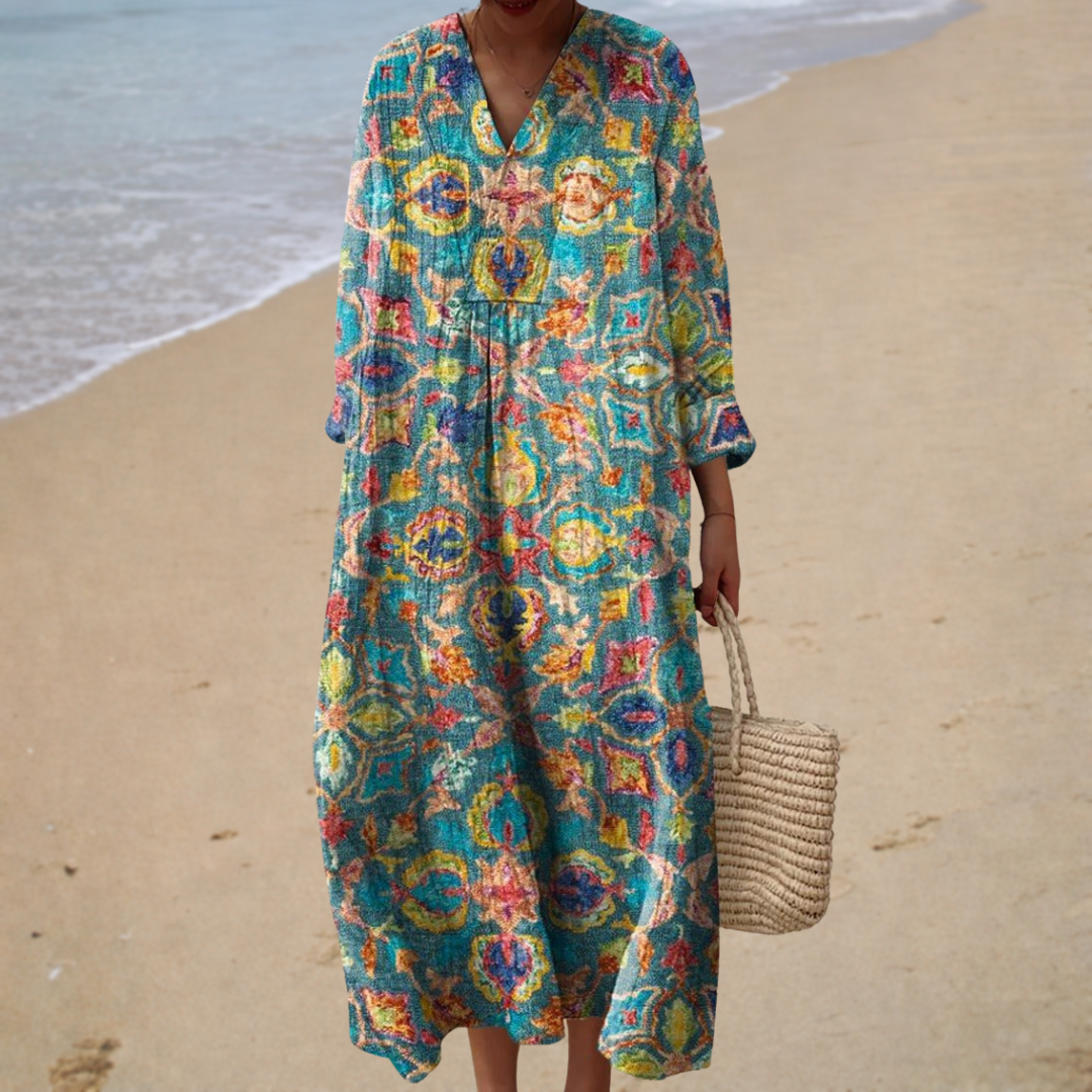 Vestido de Verano Impreso que Realza