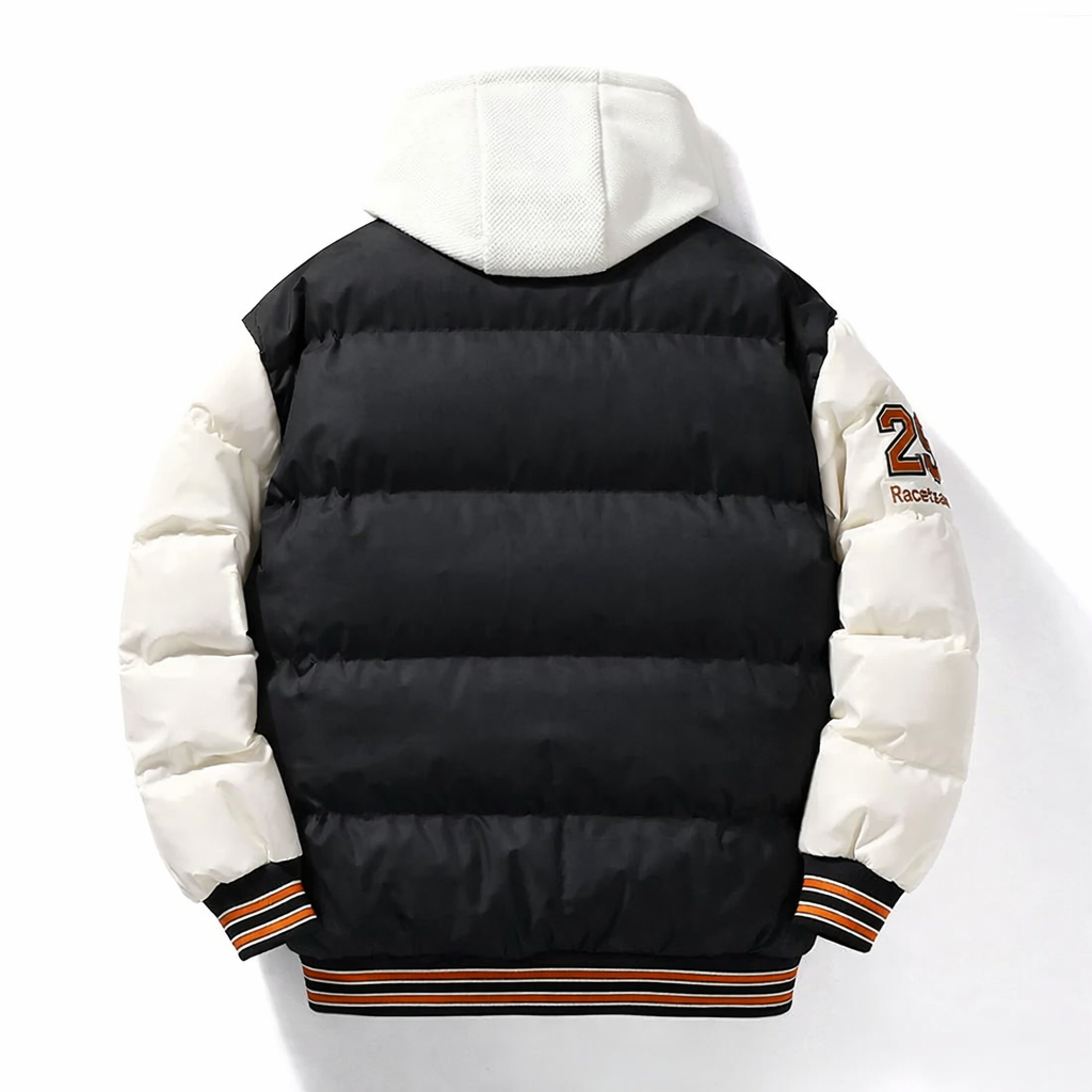 Elegante chaqueta acolchada con capucha