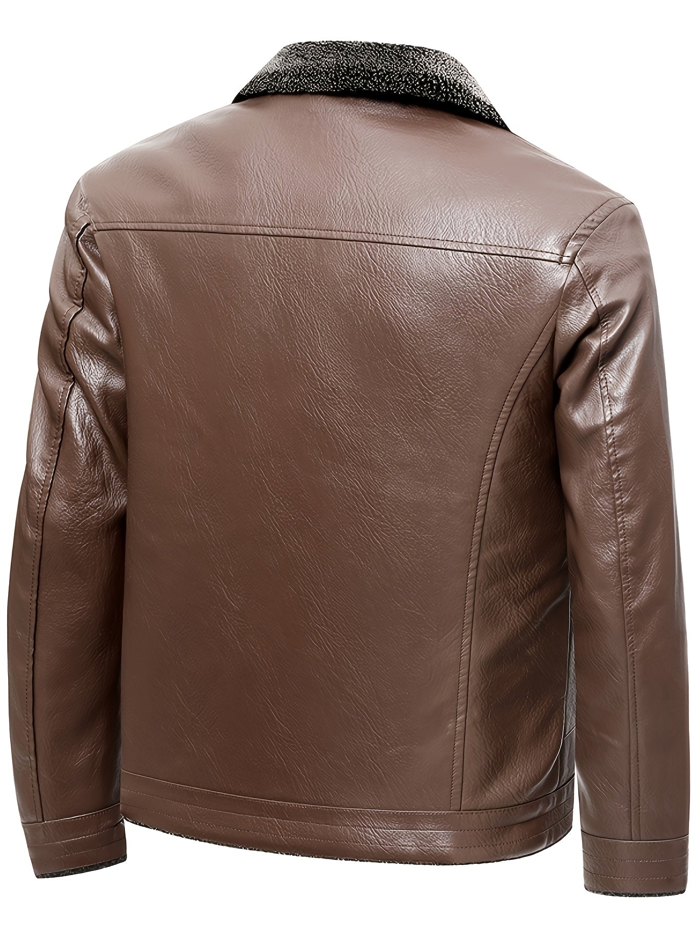 Elegante chaqueta de piel con forro polar