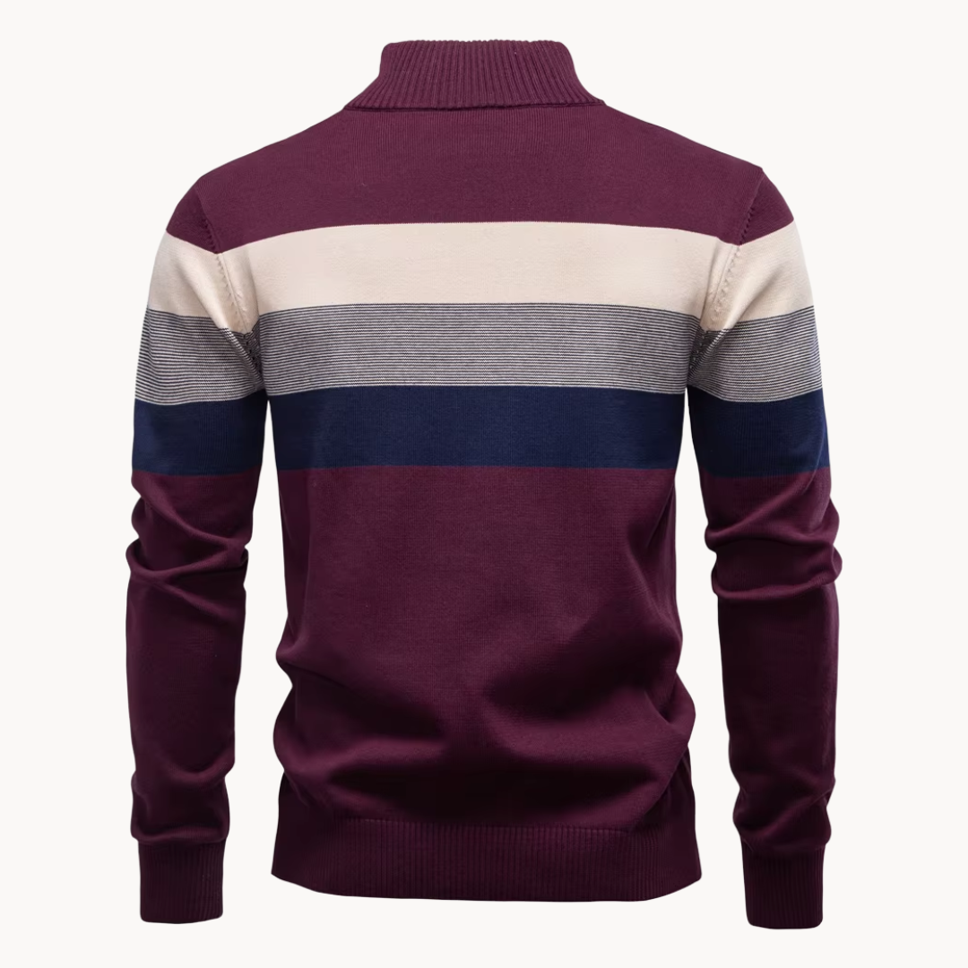 Elegante jersey de algodón con cremallera