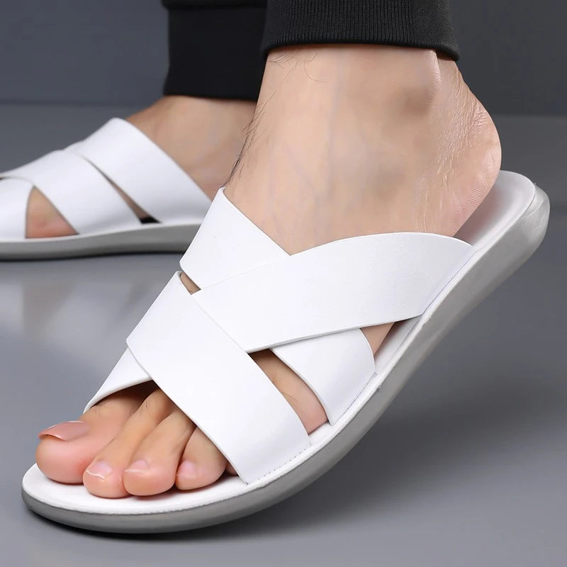 Zapatillas de cuero elegantes para hombre