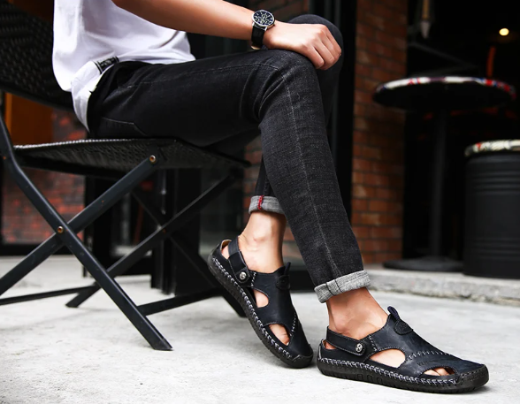 Sandalias clásicas de piel