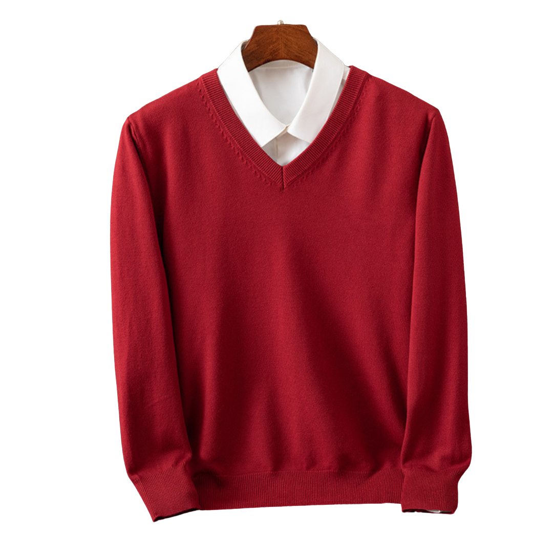 Elegante jersey de cachemira con cuello en V