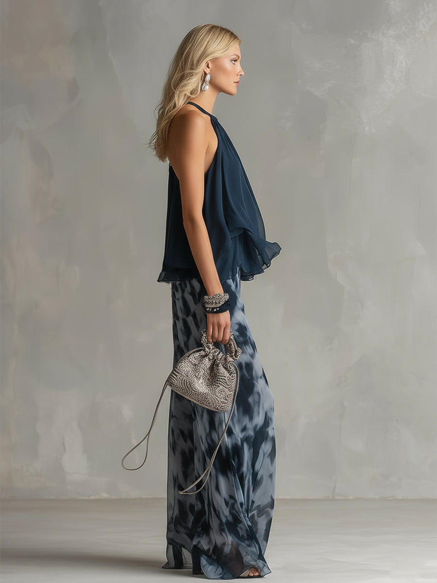 Conjunto elegante de tela ligera con caída fluida