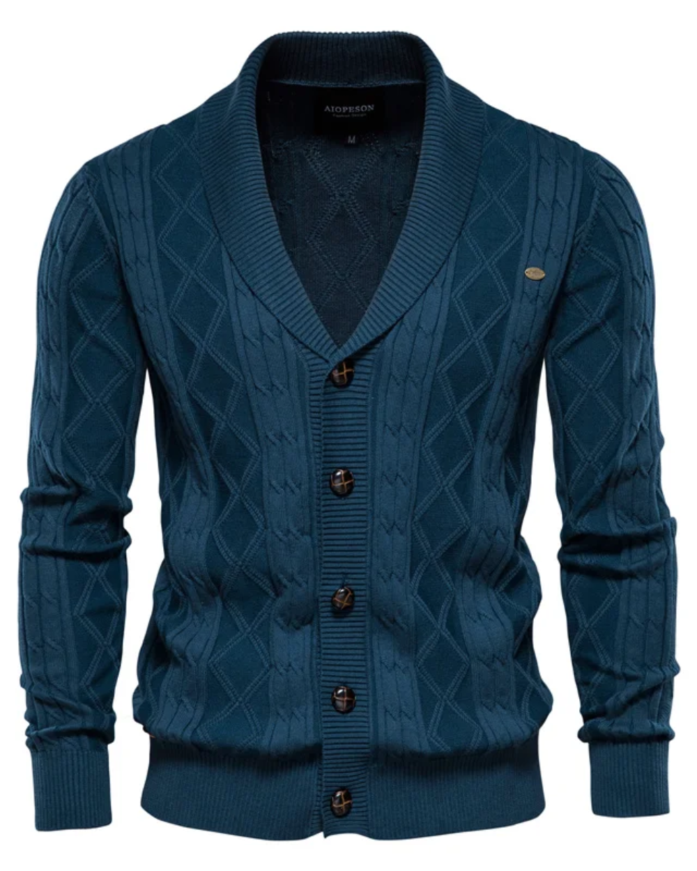 Cárdigan de lujo con botones para hombre