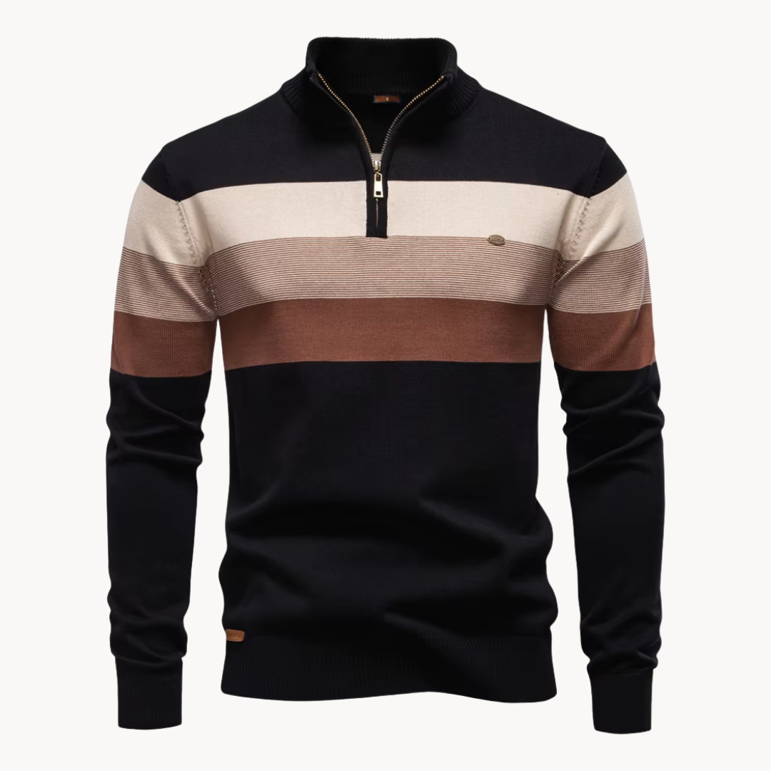 Elegante jersey de algodón con cremallera