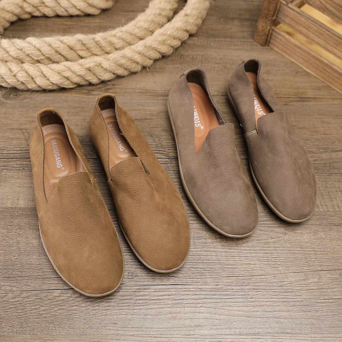 Mocasines de cuero para hombre