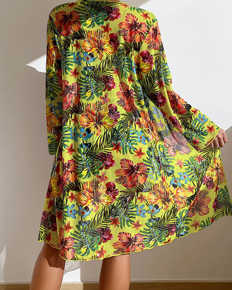 Bikini con falda de flores