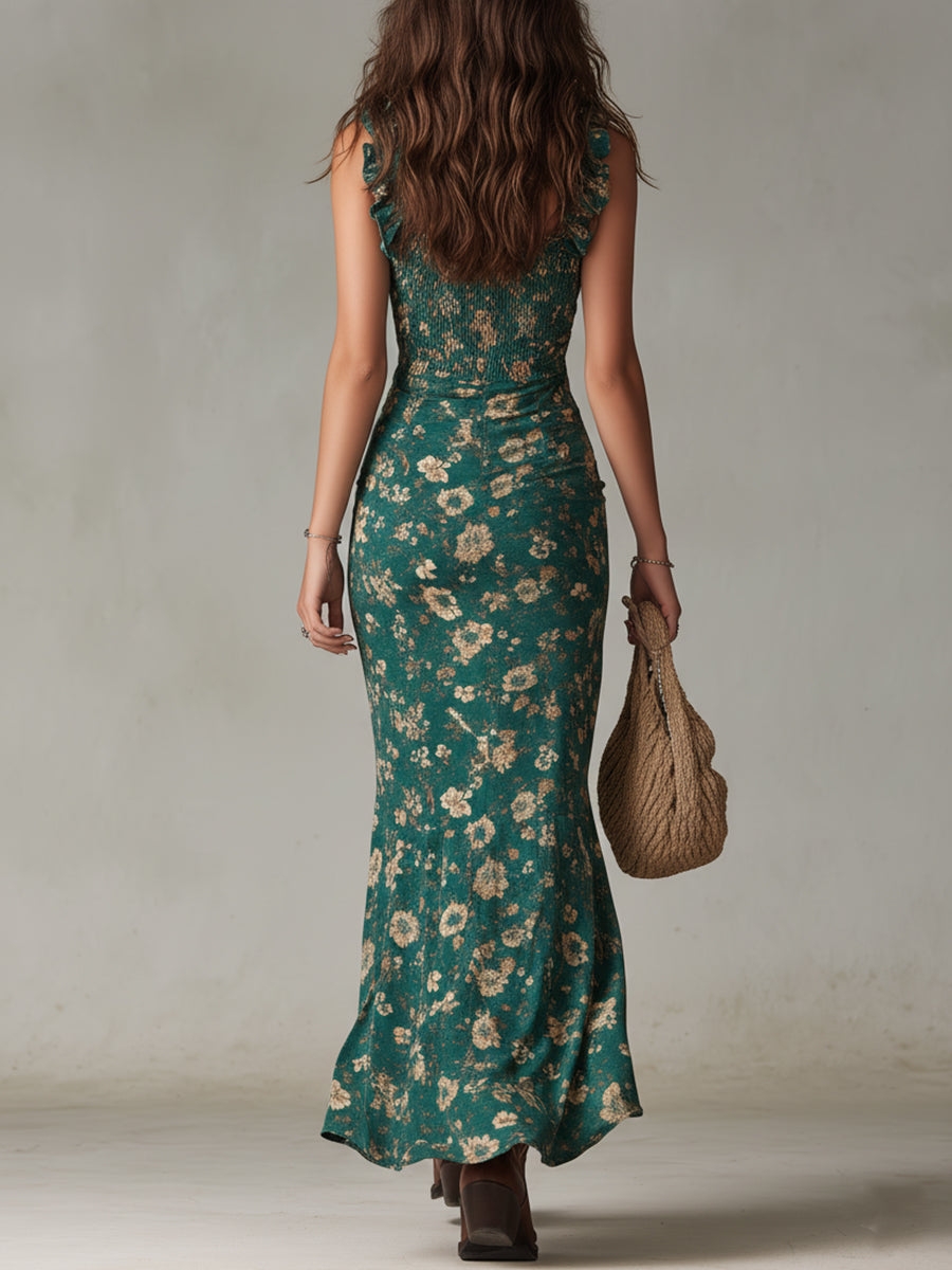 Vestido boho fluido con abertura elegante
