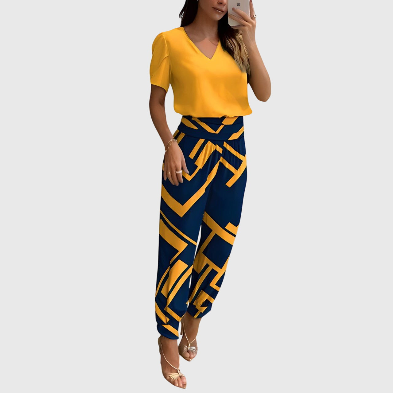 Jennifer™ | Conjunto de Blusa y Pantalón de Tendencia