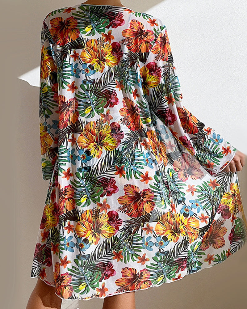 Bikini con falda de flores