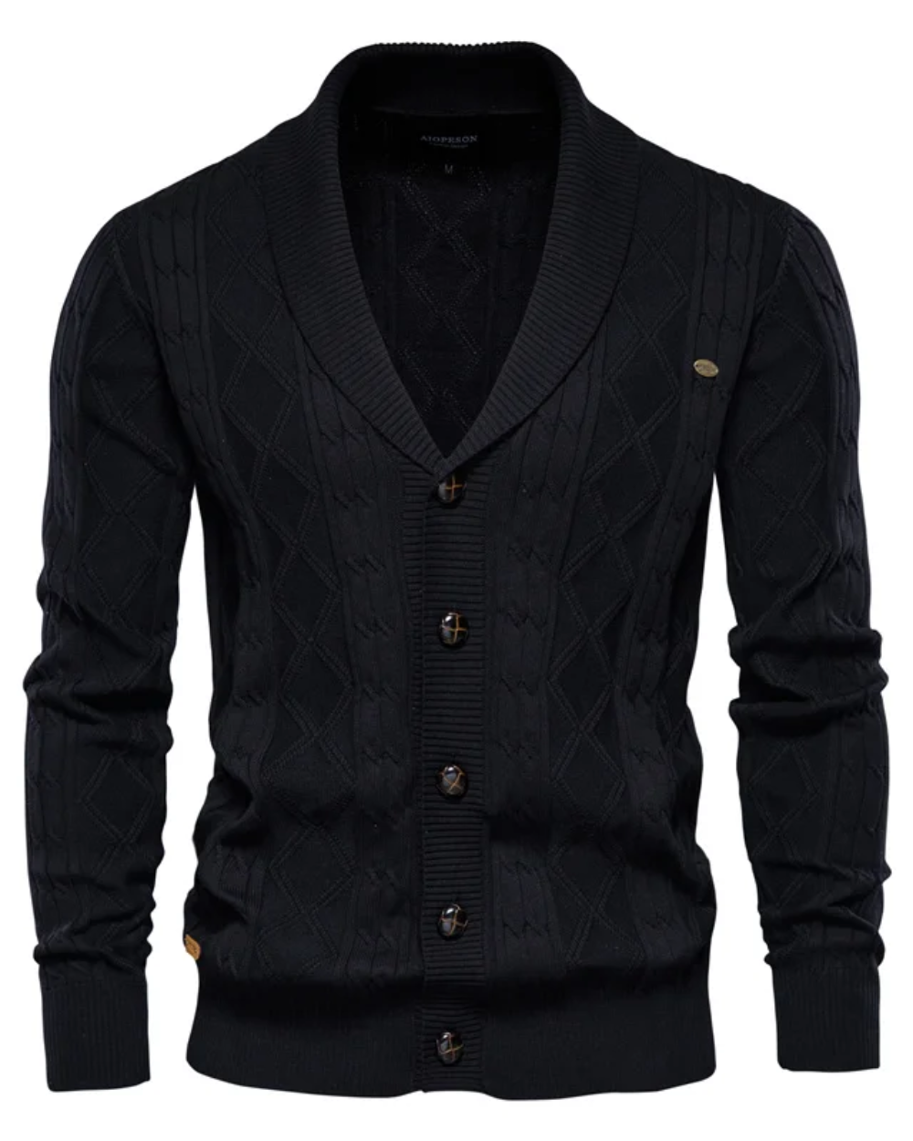 Cárdigan de lujo con botones para hombre