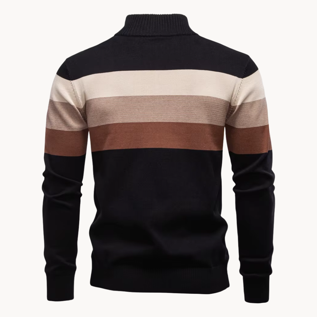 Elegante jersey de algodón con cremallera