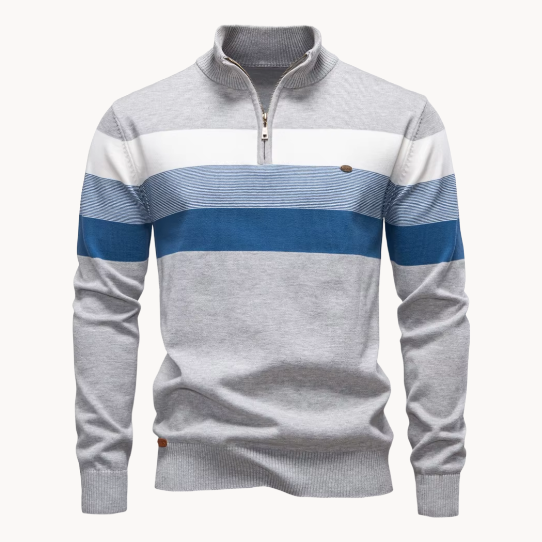 Elegante jersey de algodón con cremallera