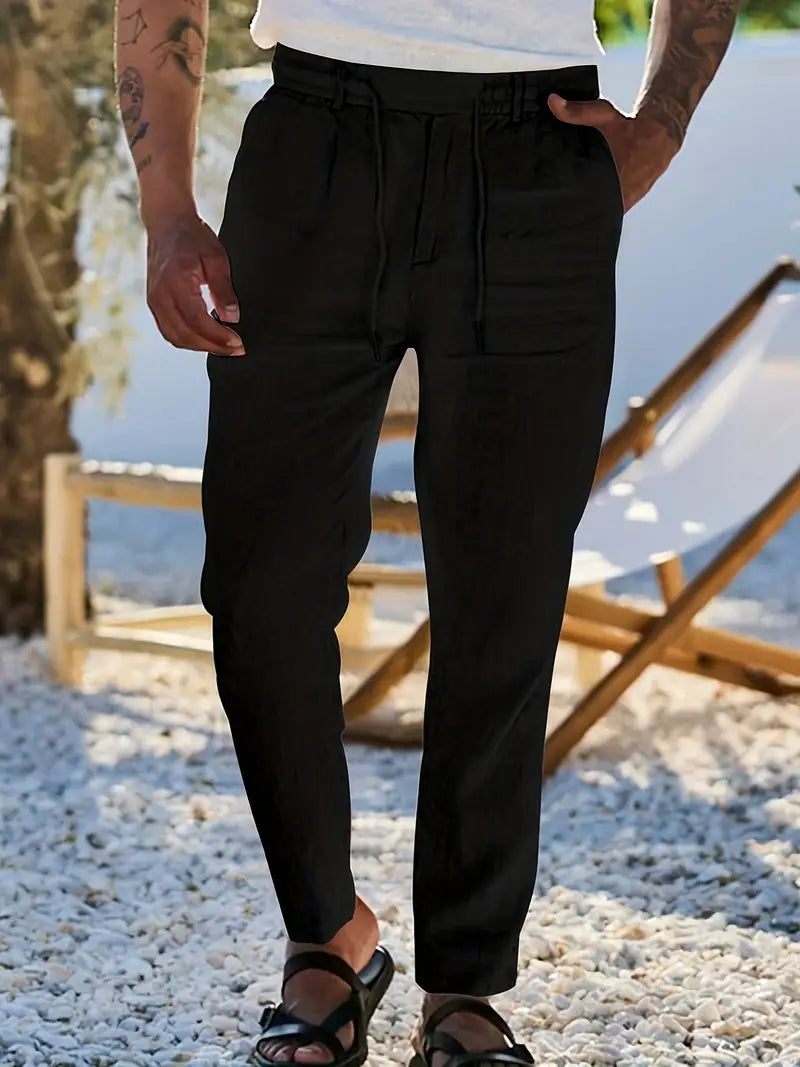 Elegantes pantalones de lino