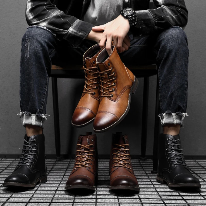 Elegantes botas de piel