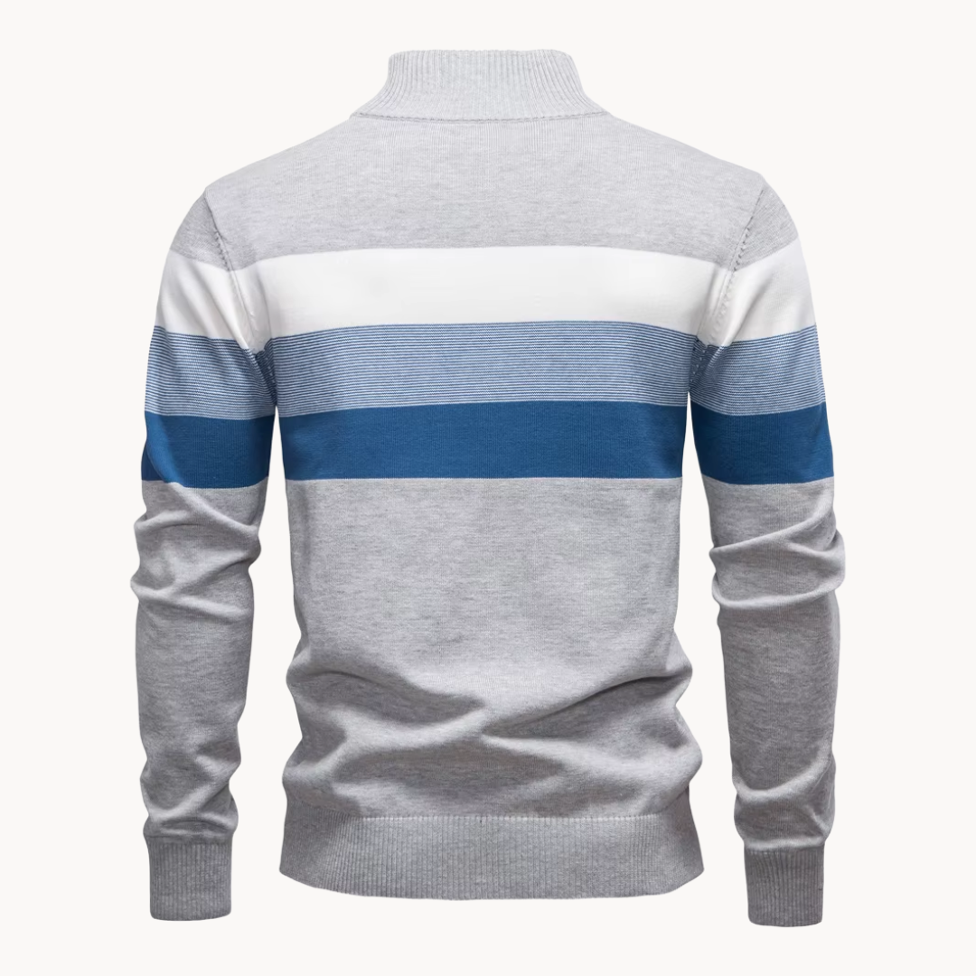 Elegante jersey de algodón con cremallera