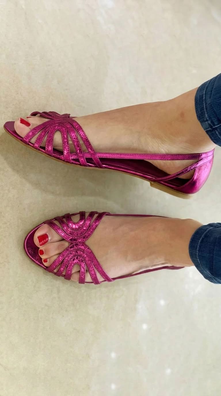 Sandalias Doradas Elegantes Punta Abierta