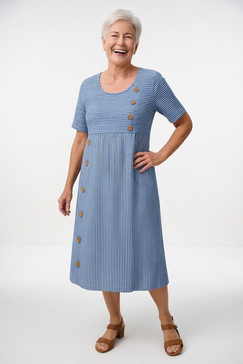 Linéora™ — Vestido de rayas fluido con encanto veraniego