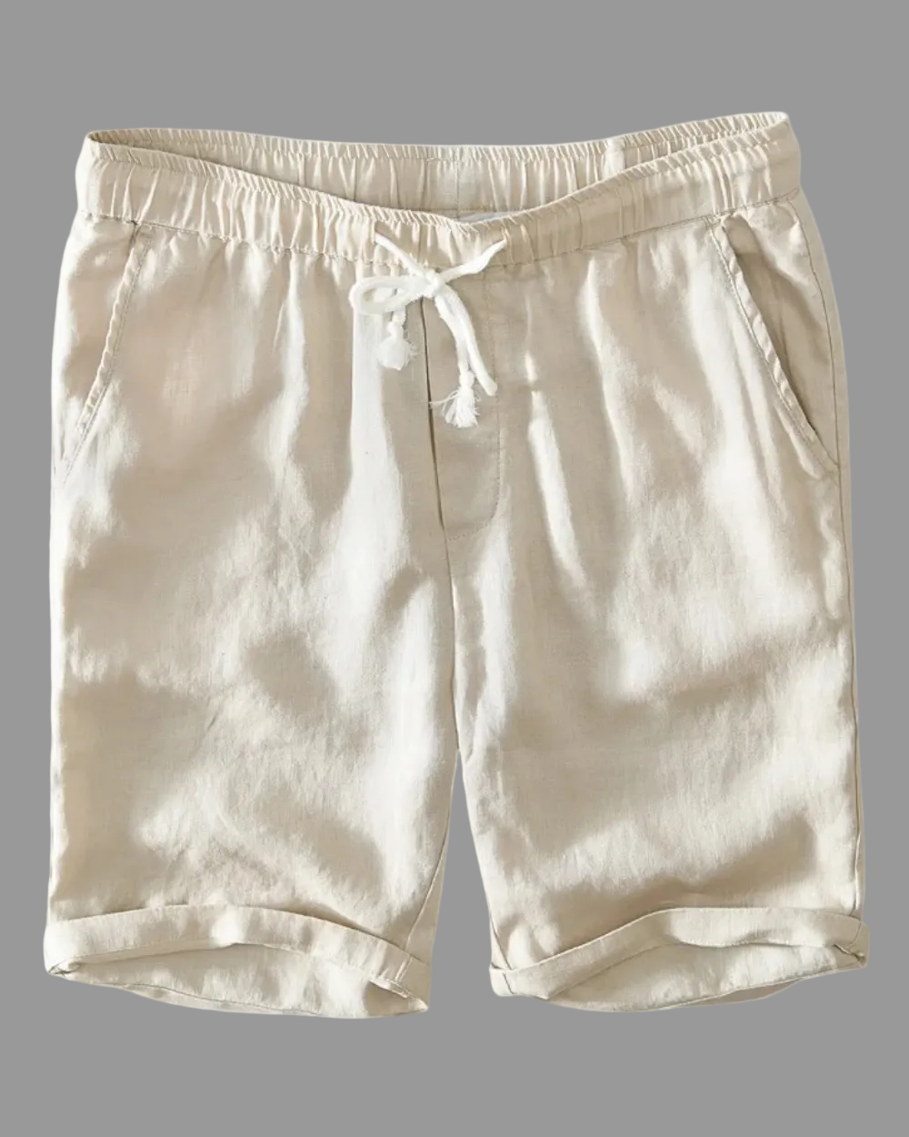 Elegantes pantalones cortos de lino