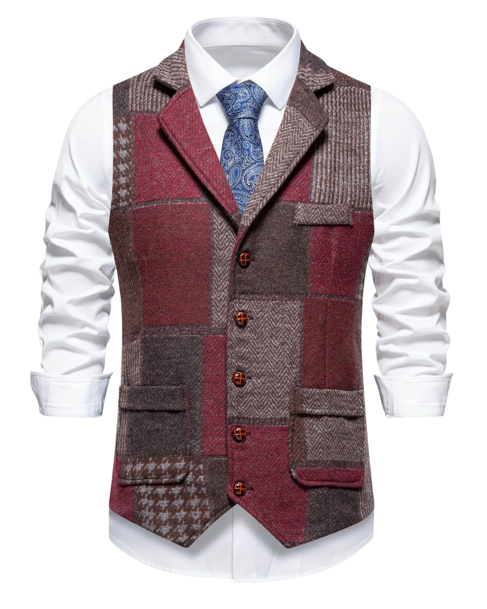 Elegante chaleco de patchwork