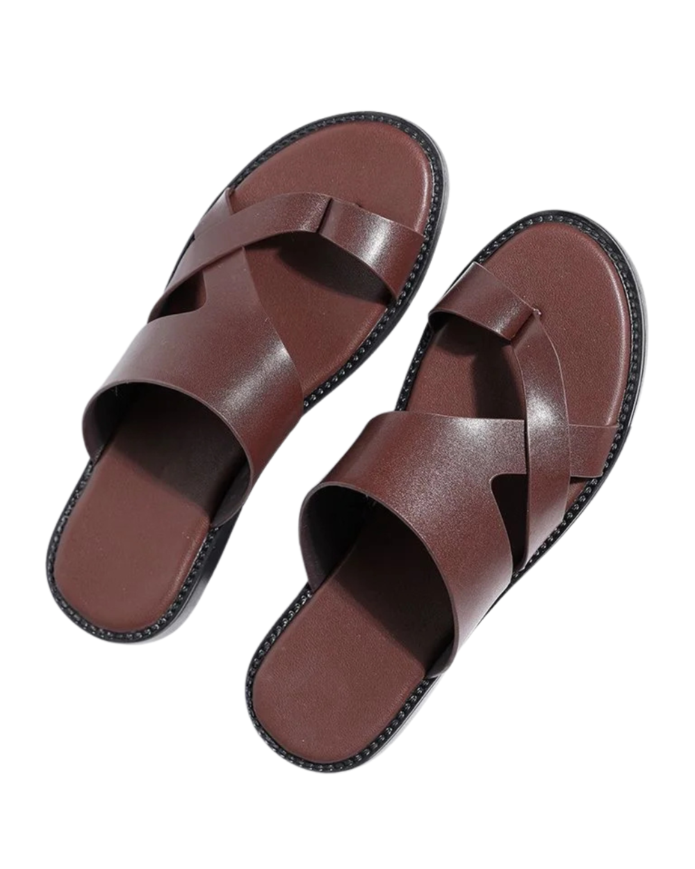 Elegantes sandalias de cuero con tiras cruzadas