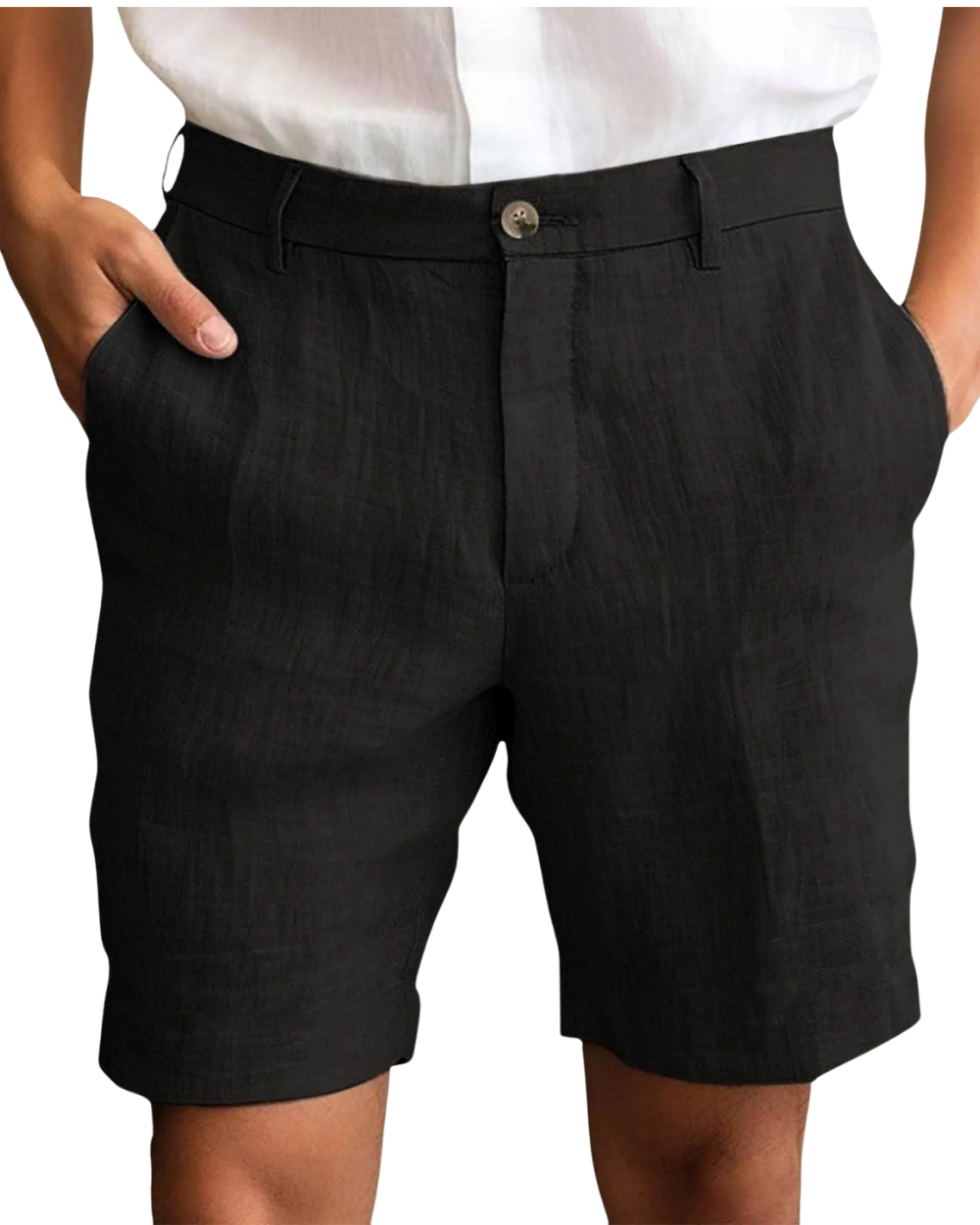 Elegantes pantalones cortos de lino
