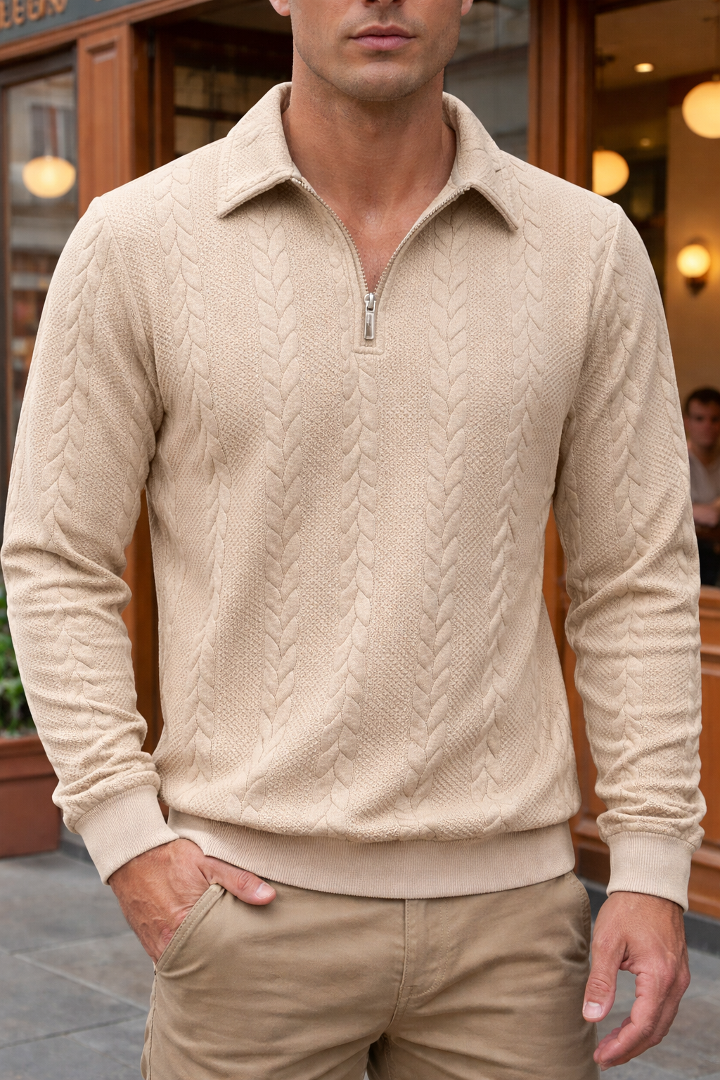 Jersey italiano con cremallera