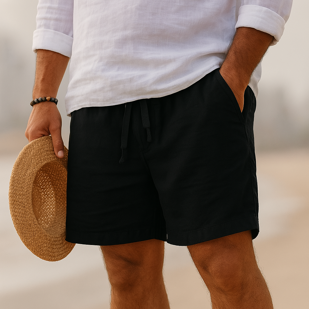 Elegantes pantalones cortos de lino