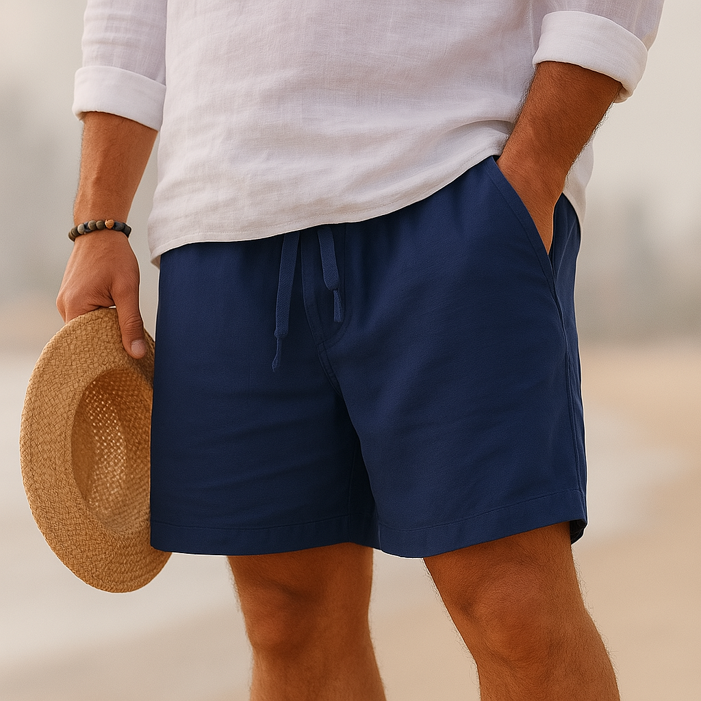 Elegantes pantalones cortos de lino