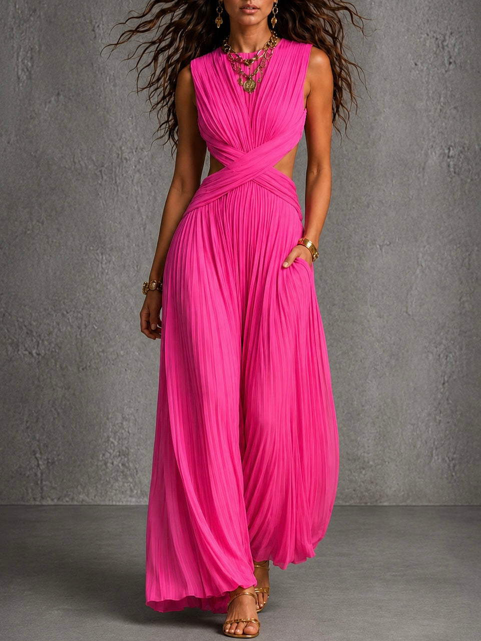 Vestido fluido con espalda abierta