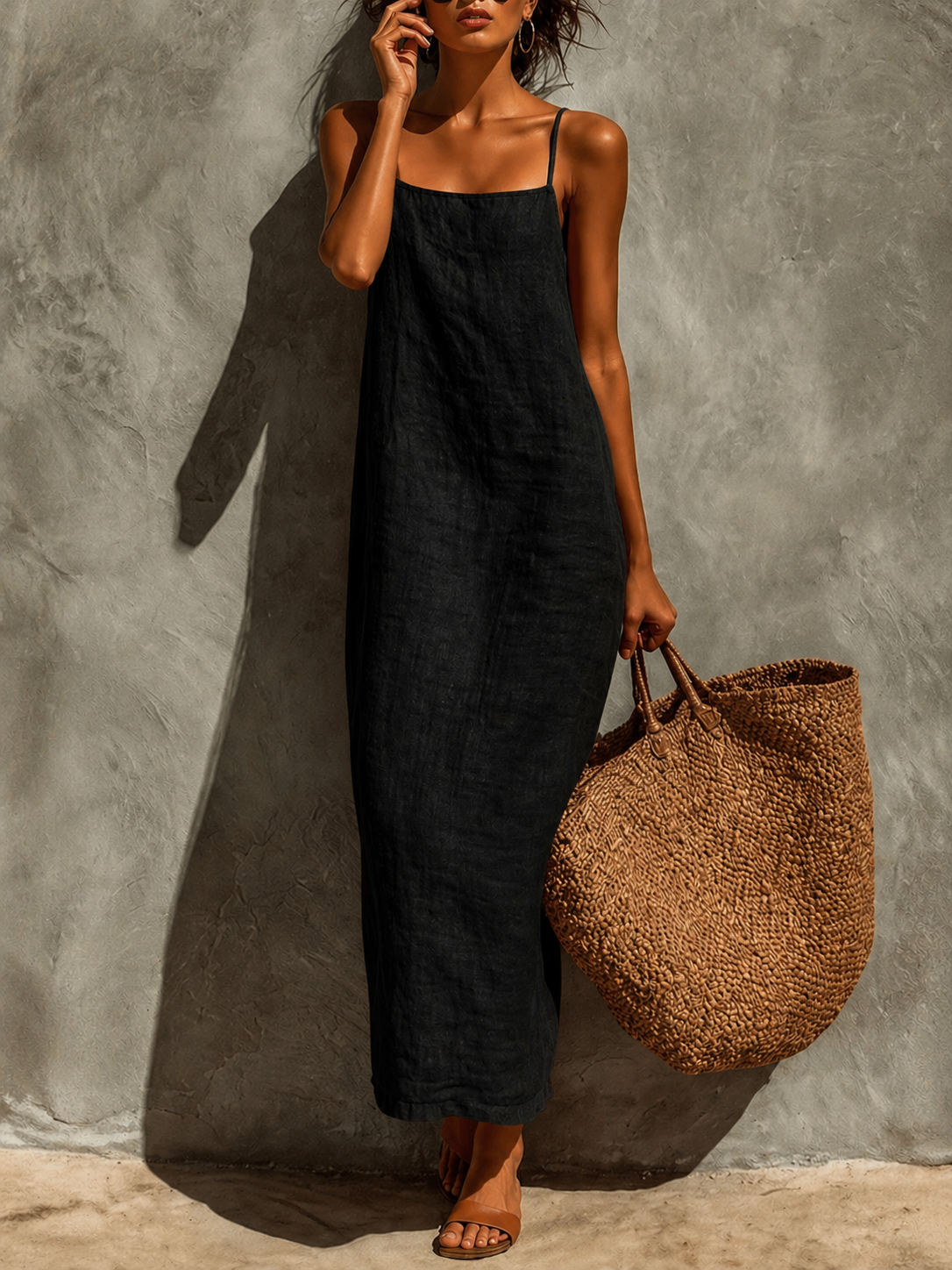 Vestido boho fluido de algodón