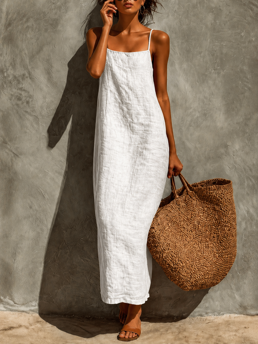 Vestido boho fluido de algodón