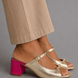 Sonsoles - Tacones Gruesos con Tira Trasera y Puntera en Bloques para Verano