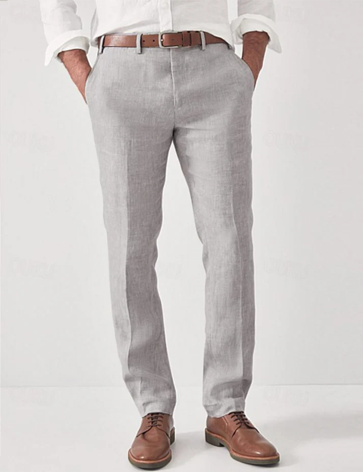 Pantalones de vestir elegantes de lino
