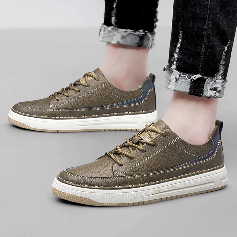 Zapatillas clásicas de piel