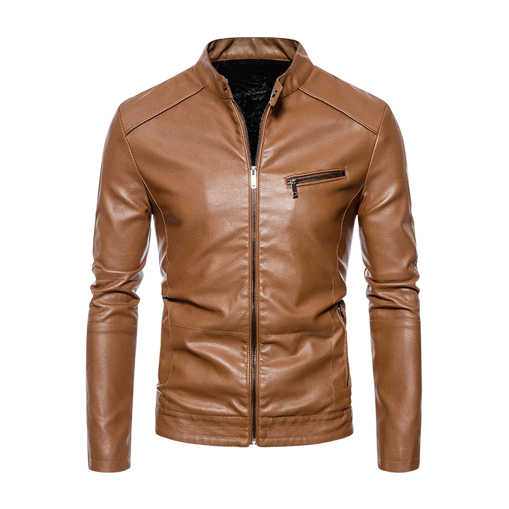 Elegante chaqueta de moto de cuero
