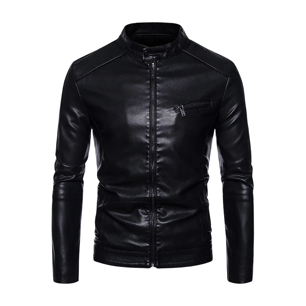 Elegante chaqueta de moto de cuero