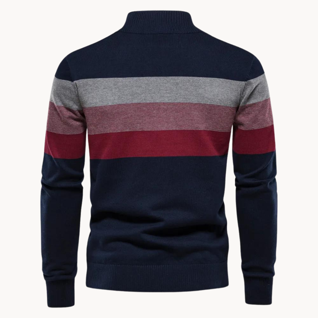 Elegante jersey de algodón con cremallera