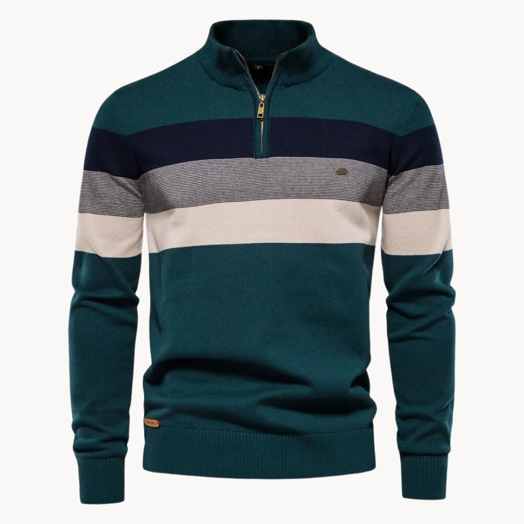 Elegante jersey de algodón con cremallera